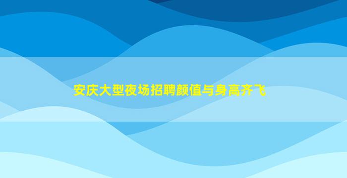 安庆大型夜场招聘颜值与身高齐飞